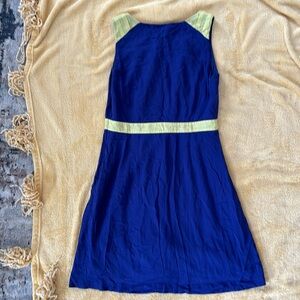Loft royal blue/violet dress with yellow accents size 2P